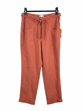 C&C California NWT Vintage Wash Braided Drawstring Pants in Terracotta